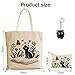 Imagen de ZXTGBQ Bolsa de Lona y Pequeña Bolsa de Cosméticos Diseño de Gatos y Libros Bolso de Compras Reutilizable para El Día a Día Oficina Viaje Escolar y Compras