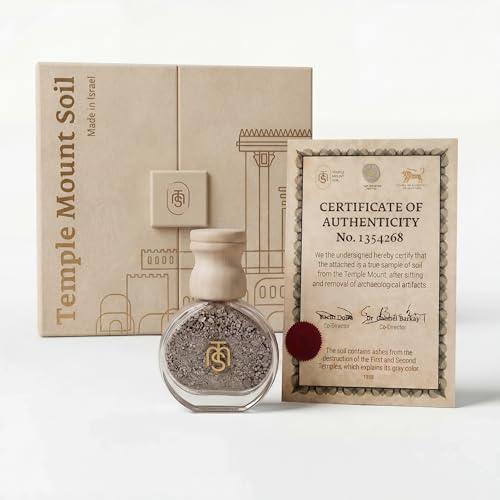 Authentic Temple Mount Sacred Soil Gift Set from Jerusalem – Expert-Certified Holy Land Keepsake, Temple Mount Sifting Project, Faith-Based Christian Decor & Biblical Gift, Spiritual Souvenir – Beige