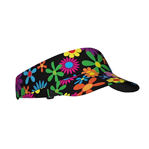 Hippie Flowers Sport Sun Visor Hats Twill Ball Adjustable Baseball Cap Ball Caps For Women And Men #TOP1