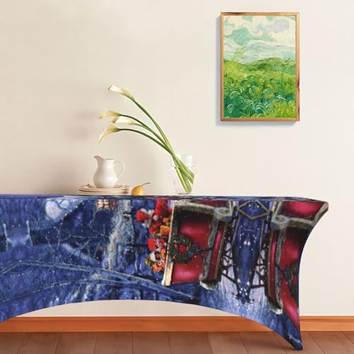 Nappe rectangulaire élasthanne imprimé Noël EdWal premium - 4