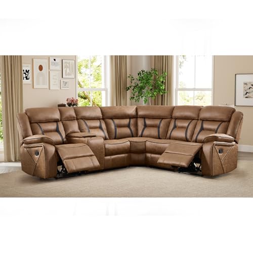 EBELLO Faux Leather Reclining Sectional