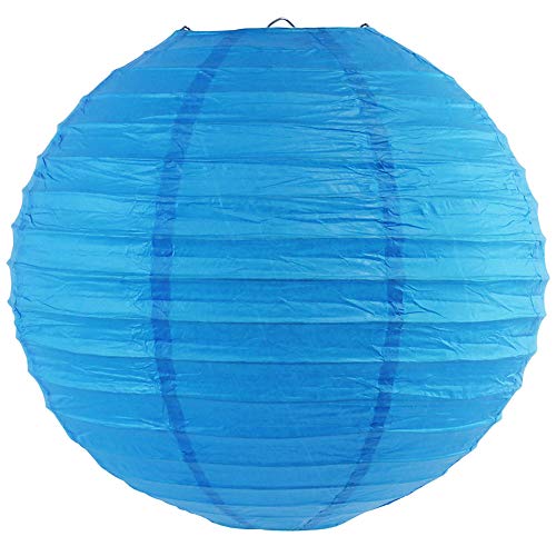 Just Artifacts 8-Inch Blue Chinese Japanese Paper Lanterns (Set Of 5, Blue) #TOP1