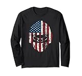 Eishockey Torwart Shirt Amerikanische Flagge patriotischer Helm Geschenke Langarmshirt