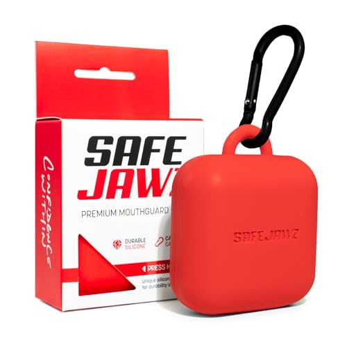 SAFEJAWZ Mouthguard Case with Carabiner Clip, Premium Durable and Flexible Silicone Design to Keep...