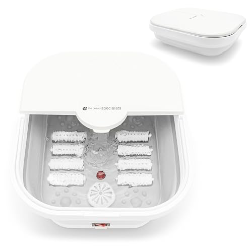 Rio Revive & Refresh Collapsible Foldaway Foot Spa Bath Massager Pedicure, 500W Heater & Keep Warm Function, 8 Massage Rollers, Vibration & Red Light, Pamper Your Feet, Therapeutic Massage Tub