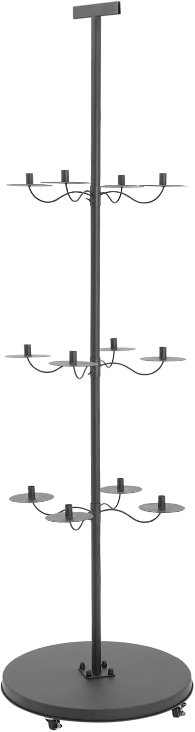 Wig Stand for Multiple Wigs, Wig Holder, Wig Storage Organizer, Wig Head Stand, Wig Tripod Stand, Wig Hanger Display Rack, 12-Head Wig Holder for Multiple Wigs Display Mannequin Head Stand (Black, 19.69*70.08in)