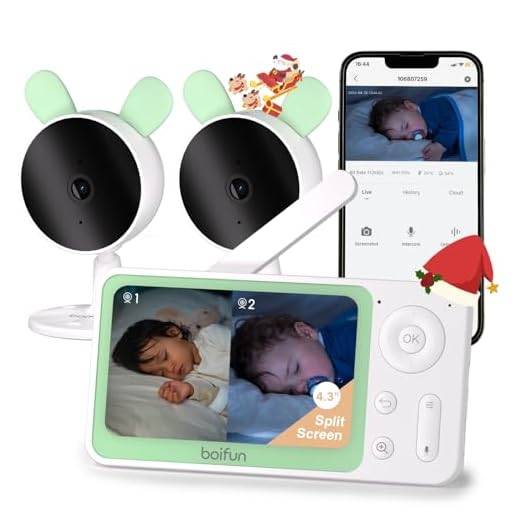 BOIFUN Split Screen Video Baby Monitor Setup