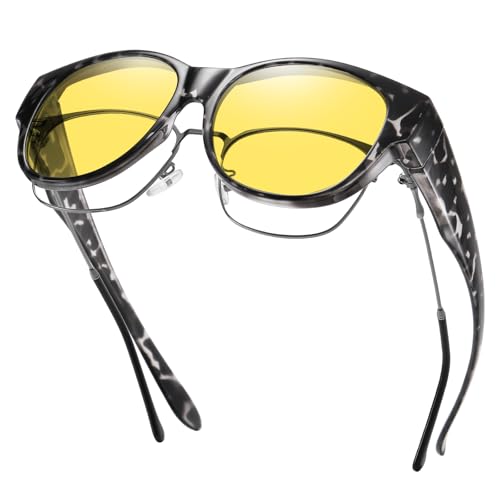 Image of GEGURI Polarized Sunglasses Fit Over Glasses for Men Women, Oversized Square Sun Glasses UV400 Protection Shades