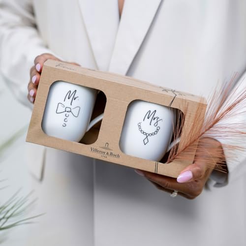 Villeroy & Boch - Statement Mug Set Mr and Mrs 2 pcs, 280ml, Premium Porcelain, White, Medium - Image 3