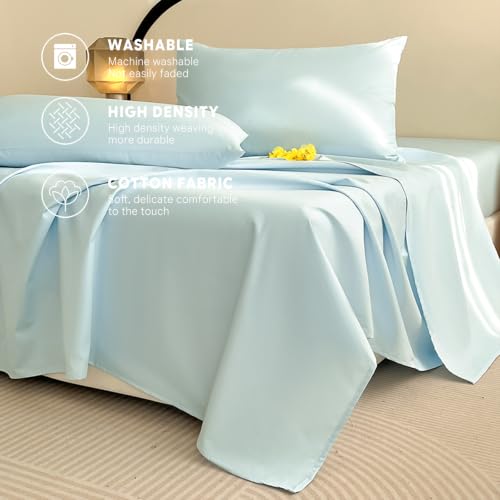 Drap plat de qualité hôtelière 245x270cm uni en coton haut de gamme - 3