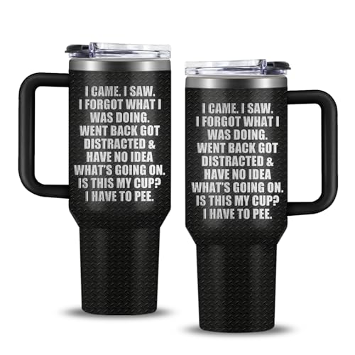 Gag Birthday Gifts for Men I Came I Saw I Forgot Tumbler 40oz, Old People Gag Gifts, Funny...