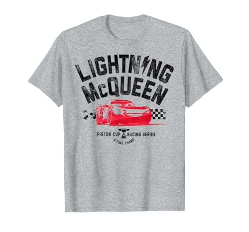 Image of Disney Pixar Cars 3 Lightning McQueen Ready Graphic T-Shirt T-Shirt, Men, Heather Grey, Large