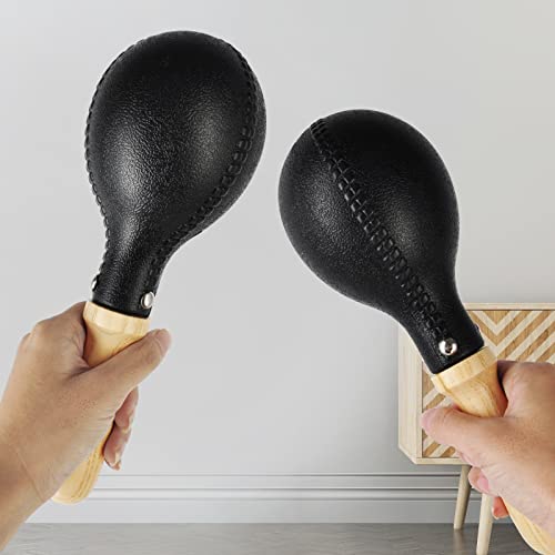 Eastrock Maracas Hand Percussion Rattles Sand Hammer Percussion Instrument Black Professional Maracas With Abs Shells And Wooden Handles For Live Performances And Recording, Party, Concert, Ktv #TOP1