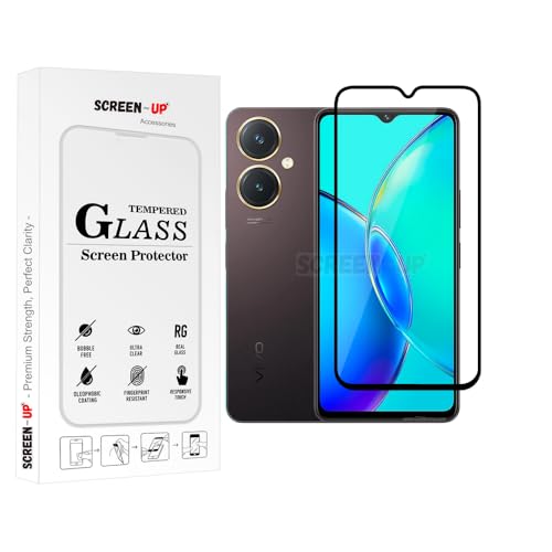 Image of ScreenUp Tempered Glass For vivo Y27 - Ultra Clear, 9H Scratch Resistant, Full Coverage, Easy Install Screen Protector
