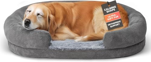Miorun Orthopedic Dog Bed for Medium Dogs, 35" Oval Couch
