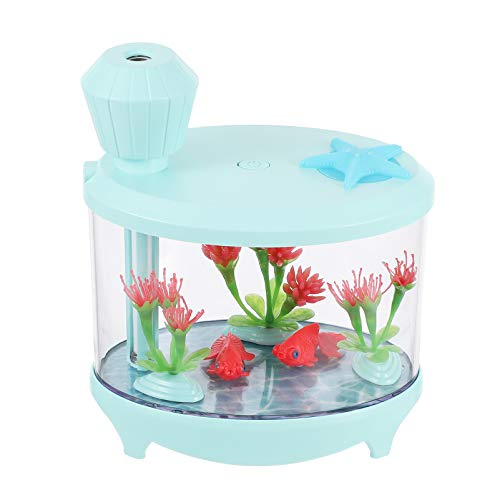 Healifty USB Humidifier Creative Fish Tank Plant Essential Oil Diffuser Household Mini Air Humidifier Night Light for Gifts Home Office Decor