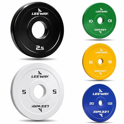 Image of Leeway Color Steel Weight Plates (110kg Set) | Iron Plates for Gym | 51mm Olympic Hole | Metal weight for Home Gym & Powerlifting | Solid Steel Construction (Multi Color, 110kg Set(2.5X4+5X2+10X2+15X2+20X2))