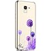 Surakey Etui kompatybilne z telefonem Samsung Galaxy J6 2018, silikonowe etui z termoplastycznego poliuretanu (TPU), przezroczyste etui ochronne ze wzorem, ultra cienkie etui na tył telefonu Galaxy J6 2018, liliowy mniszek lekarski