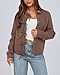 BTFBM Bow Cardigan Sweaters for Women Trendy 2025 Fall Winter Open Front Long Sleeve Button Down Cropped Lady Jacket(Brown, Medium)