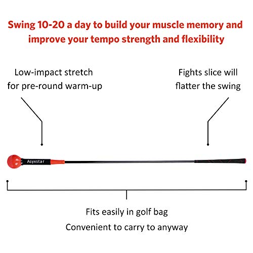 Asyxstar Golf Swing Trainer Aid - Power Flex Golf Swing Training aid for Strength and Tempo Golf Warm Up Stick - Thumbnail 5