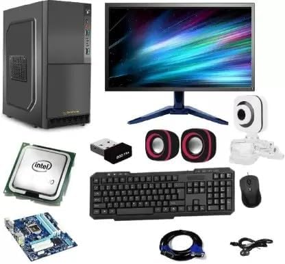tech- assemblers assembled core i3 (8 gb ddr3/500 gb/128 gb ssd/windows 11 home/1 gb/19 inch screen/aic-d-i32100-8-500-128-19inch-window 11) (black) (new)