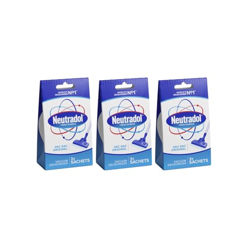 Neutradol Vac Sacs Vacuum Deodoriser Place in Vacuum Cleaner Bags & Dust Bags Original Multipack of 3 x 3 Vac Sacs