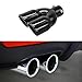 ZYHW 2PCS Dual Exhaust Tip 2.4 inch Inlet, Universal Car Exhaust Tips Curved Muffler Tip Modification Tail Pipe Tail Throat, Adjustable for 1.5 inch-2.5 inch OD Exhaust Pipe(Black)