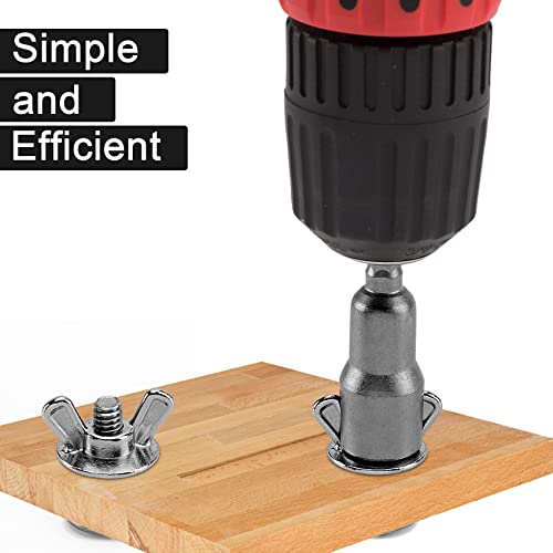 Pagow 5Pcs 1/4" Hex Shank Upgraded Large Slotted Hurricane Wingnut Driver - Wing Nut Drill Bit Socket Tool For Panel Wing Nuts, Screws Eye C Hook & Q-Hanger, Steel #TOP5