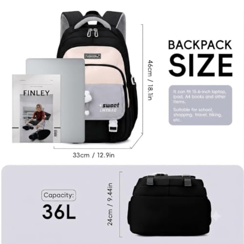 Image of Backpack Bags for Girls, Boys & Women With Multi-pockets, Laptop Bag with Large Capacity Bookbags Waterproof for School, Tuition, College, Camping, Travel