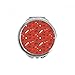 Black Record And Music Notes Red Hand Compact Mirror Round Portable Pocket Glass