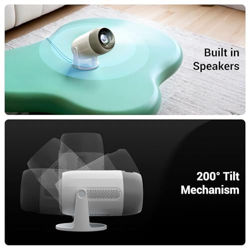 Image of ZEBRONICS PIXAPLAY 63, Smart LED Projector, 5000 Lumens, 150 Inch Screen Size, 200 Tilt Mechanism, Auto Keystone Adaptation, Android, Built-in Speaker, Bluetooth, HDMI ARC, WiFi, 1080p, Miracast