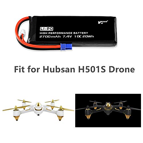 7.4V 2700Mah Li-Po Battery For Hubsan H501S H501A H501C Rc Drone H501S-14 Battery H501S Battery 2 Pack With Usb Charging Cable #TOP1