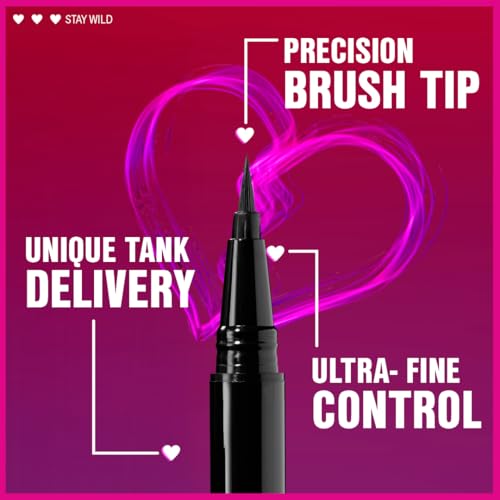Wet n Wild Mega Last Breakup Proof Liquid Eyeliner, Eyeliner Negro Waterproof, Resistente al Agua, Secado Rápido, Anti Corridas, 16 Horas de Duración, Ultra Black - imagen 3