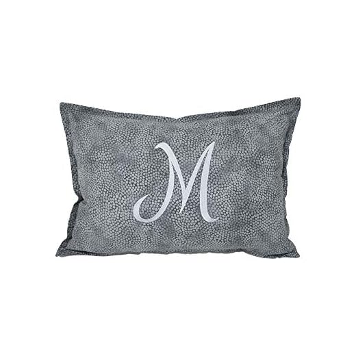Federa cuscino grigia personalizzata con iniziali