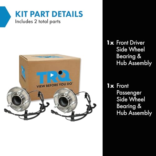 Image of TRQ Front Left and Right Wheel Bearing and Hub Assembly Set 2 Piece Compatible with 03-04 Ford Crown Victoria 03-04 Lincoln Town Car 03-04 Mercury Grand Marquis 03-04 Marauder