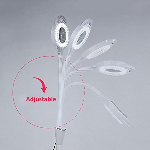 Lámpara Con Lupa LED De 5 Aumentos - Ideal Para Esteticistas, Salones De Belleza Y Aficionados, Con Base Estable Y Brazos Ajustables