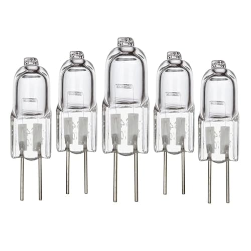 LEDLOCLB 5 bombillas halógenas G4 de 220 V, 35 W, 50 W, con cápsula de vidrio, resistentes a altas temperaturas, para vitrocerámica, horno de gas, bombilla de repuesto de 50 W, 5 unidades