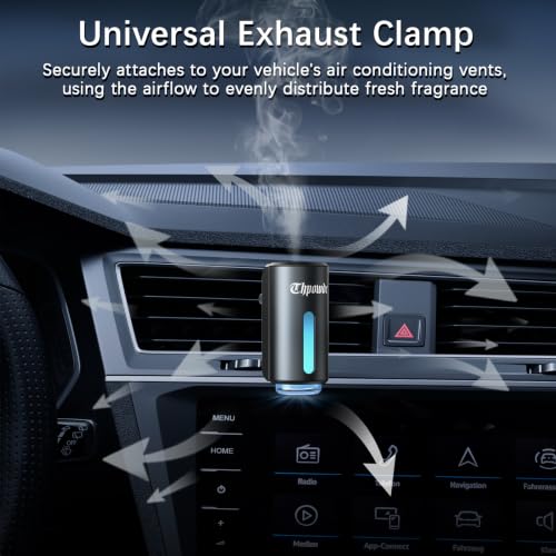 Image of Car Air Freshener Diffuser, Smart Car Air Freshener with Three Adjustable Modes, Aromatizante para Carro with 8pcs Essential Oil, Car Fresheners Long Lasting, Black