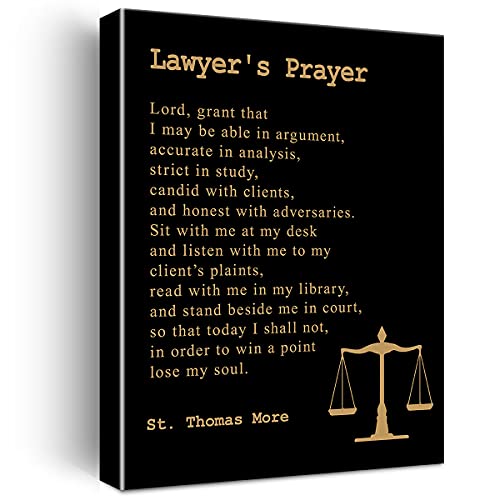 Inspirational Canvas Wall Art Motivational Lawyer's Prayer Quote Canvas Print