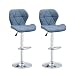 (2Pcs) Tabourets De Bar, Caisse Enregistreuse Simple/Chaise Élévatrice De Bureau Avant, Tabouret Haut De Coussin en Lin en Forme De Losange, Chaise De Petit Déjeuner Rotative (Couleur : Bleu, Taille