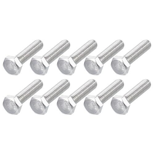 Image of METALLIXITY Hex Bolts (M6-1x25mm) 30Pcs, 304 Stainless Steel Coarse Fully Threaded Hex Head Screw Bolt Machine Screws - for Furniture Repair, Silver