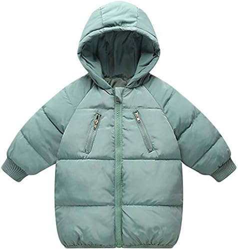 LANBAOSI Baby Boys Girls Winter Coat Toddler Kids Warm Hooded Jacket Outerwear Green