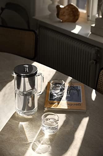 Aarke Purifier, Water Filter Jug in Glass and Stainless Steel, 2.4L / 10 cups, Includes Aarke Pure Filter Refill Bag