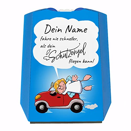 Fahre nie schneller als Dein Schutzengel fliegen kann Parkscheibe - personalisiert mit deinem Namen - Schutzpatron zum Führerschein Beschützer für Fahranfänger um an sicheres Fahren zu erinnern