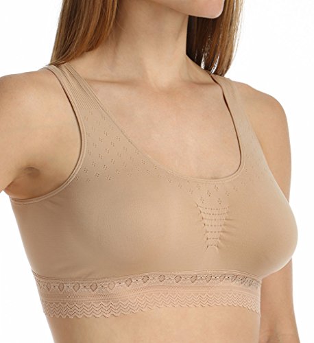 Image of Bali Women's Microfiber Bralette Pack, Comfort Revolution Seamless T-Shirt Bra, Crop Top Bralette, 2-Pack