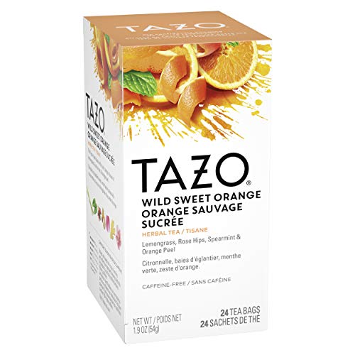 Tazo Wild Sweet Orange Enveloped Hot Tea Bags Herbal, Caffeine Free, Non Gmo, 24 Count, Pack Of 6 #TOP4