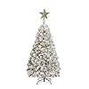 45ft christmas treeflocked christmas treeartificial christmas tree with 100 warm lightspencil christmas treehinged pine tree with metal stand for home office decor white 45ft  urban country home decor