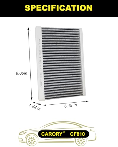 Image of CARORY Cabin Air Filter w /Activated Carbon for Jeep Compass (2017-2026), Renegade (2015-2024), Fiat 500X (2016-2023), 500L (2014-2020), Dodge Hornet (2023-2025), OE# 68267921AA, CF11810, CF810