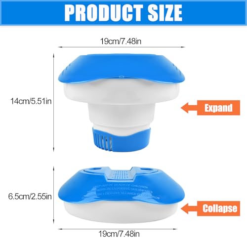 YEAMLTE Pool Dosierschwimmer, Pool Chlor Dosierer, Pool Chlor Schwimmer, Schwimmer für Chlortabletten, Pool Tabletten Schwimmer, Chlordosierer für Pool, Whirlpools, Spas, Springbrunnen