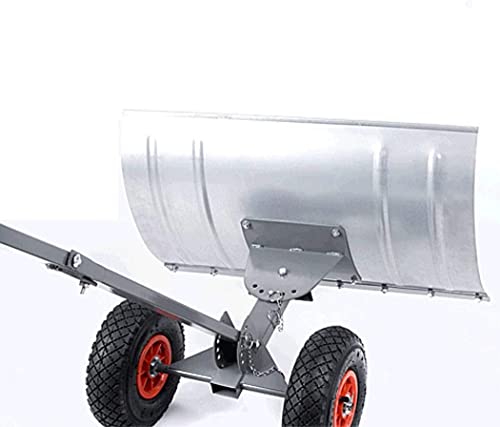 Łopata do śniegu z kołami Heavy Duty Rolling Pług Śniegu Łopata Pusher, Ręczna ciężarówka śnieżna z przedłużeniem stalowym uchwytem regulowanym, wydajna z dużym pługiem do śniegu